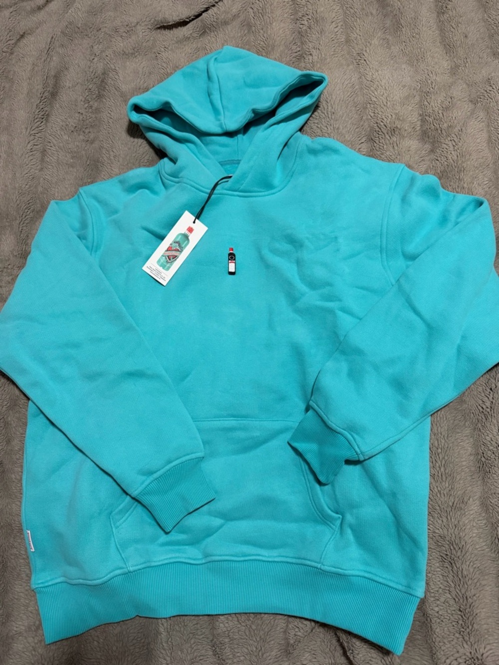 Teal Hooded Pullover Sweatshirt